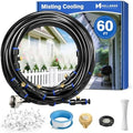 Mellbree Misters for Outside Patio 60FT/18M, Pre-Assembled Misting Cooling System with 19 Brass Nozzles & 3/4" Adapter, Outdoor Mister for Garden, Backyard, Pool, Greenhouse, Play Area, Trampoline by Mellbree