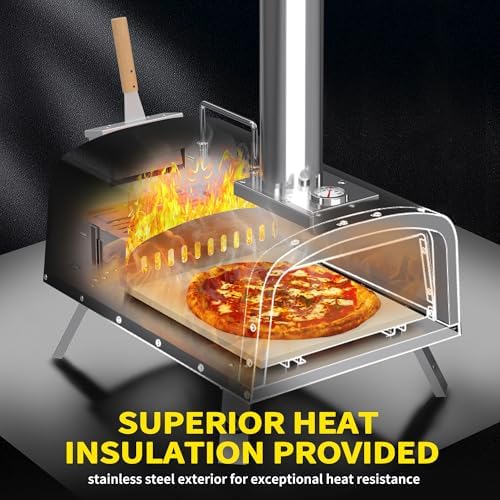PIZZELLO 12" Outdoor Pizza Oven, Propane & Wood Fired Steel Pizza Grill - Image 6