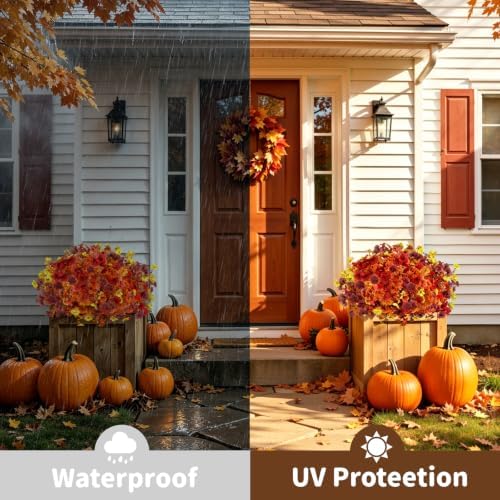 Artificial Flowers Outdoor, UV Resistant Faux Plants, Fall Decor,20 Bundles - Image 4