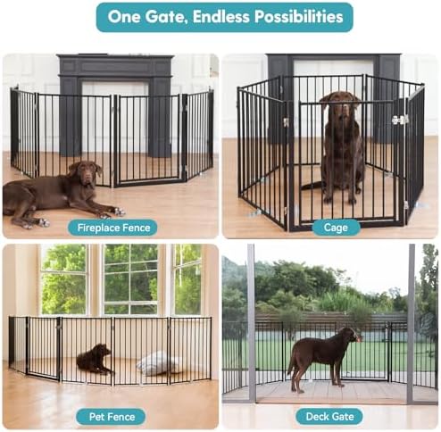 No Pawblems Freestanding Dog Gate with Door for Indoor & Outdoor, 30'' Tall - Image 5