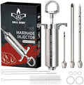 Grill Bump Meat Injector Syringe Kit with 3 Professional Marinade Injector Needles for BBQ Grill Smoker, Turkey and Brisket; 2-oz Large Capacity, Including Paper User Manual, Recipe E-Book (PDF) by Addmoreflavorslesstimemarinating