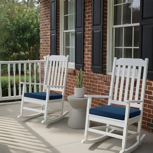 Outdoor Chair Cushions, Set of 2, 19 x 19 Inch, Navy Blue - Image 2
