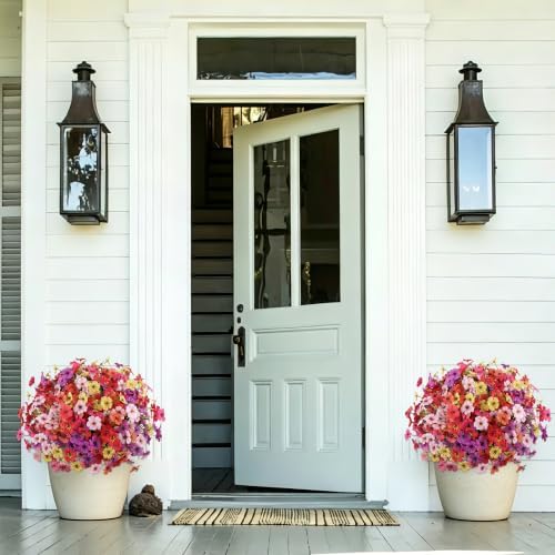 24 Bundles Artificial Flowers for Outdoors Decor, Faux Mums Plants Fake Silk Daisy Flora, UV Resistant Realistic Faux Plants Greenery for Outside Indoor Porch Patio Window Box Planter Home Decor - Image 5