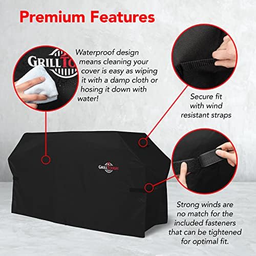 GrillTough Heavy Duty Griddle Cover for Outdoor Grill, 28 Inch Black - Image 3