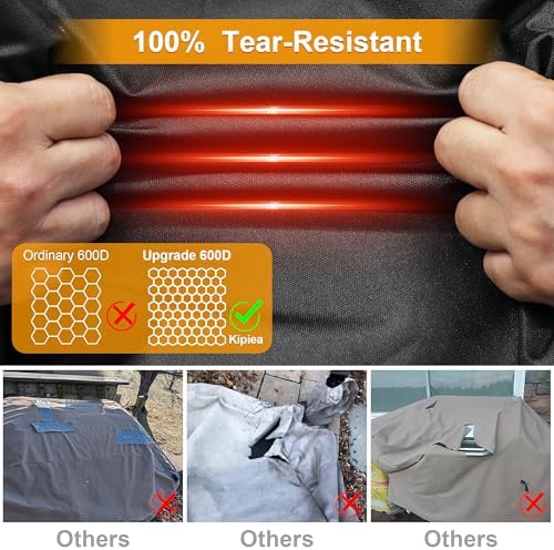 Kipiea 600D Heavy Duty Pellet Grill Cover for Camp Chef Woodwind Pro 36 & Woodwind 36, Waterproof Wood Pellet Smoker Cover with Windproof Buckles, UV Resistant, No Tear, No Fading - Image 4