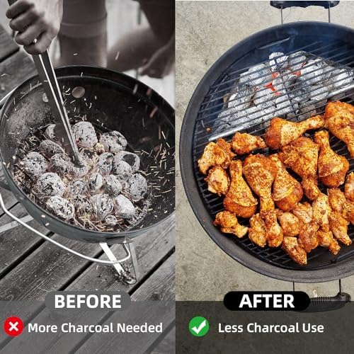 Charcoal Basket Stainless Steel for Weber Char-Basket Charcoal Holders Compatible with Weber 22 inch Grilling Accessories Charcoal Kettle Grill Accesories(2 Pieces) - Image 5