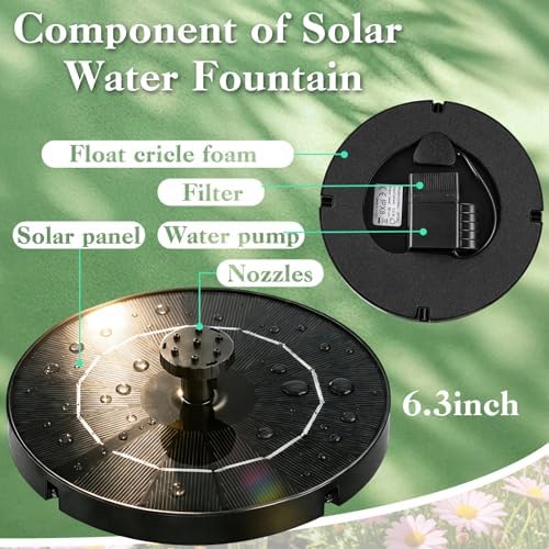 DDcafor Solar Fountain for Bird Bath 3.5W Solar Powered Water Fountain Pump - Image 7