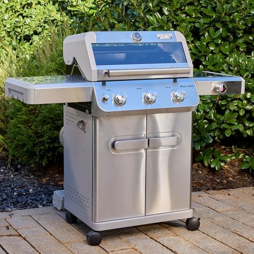 Monument Grills Mesa Series, 3+1 Outdoor Barbecue Stainless Steel Propane Gas Grill, 3 Burners & 1 Side Burner 48,000 BTU Patio Garden Grill with Knob Controls, Mesa305 - Image 5