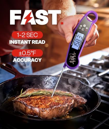 Meat Thermometer Digital, Food Thermometer for Cooking, Purple - Image 3