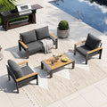 Aoxun Patio Furniture Set, Aluminum Outdoor Furniture with Oversized Seats by Aoxun