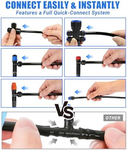 50FT Main Tube 1/2" Drip Irrigation System Kit with 55 Adjustable Nozzles - Image 5
