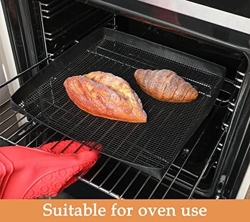 Kamehame Grill Basket Pack of 2 Non-stick Mesh Tray for Grilling & Baking, Black Heat-Resistant Grilling Mats for Outdoor Barbecue, Crispy Basket, Meat Vegetable Grill Mesh - Image 6
