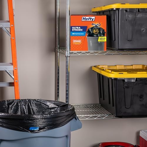 Hefty Ultra Strong 33 Gallon Trash Bags, Black, Unscented, 40ct - Image 2
