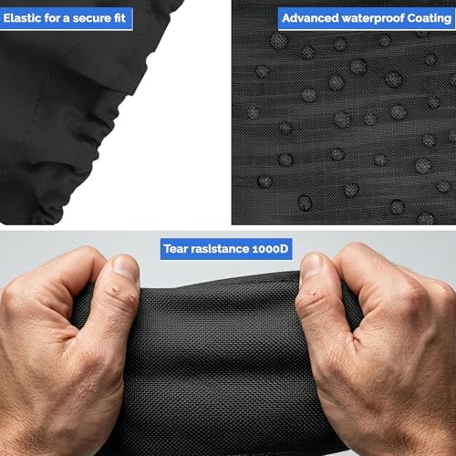 Covers & All Built-in Grill Side Burner Cover – 12 oz Heavy Duty Waterproof Outdoor BBQ Side-Grill Burner Protector with Air Vent & Elastic Fit (13 x 23 x 10 in, Black) - Image 6