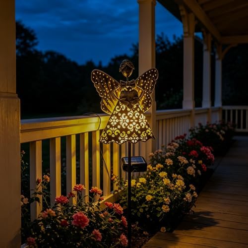SRNPMIU Angel Solar Lights Outdoor Decor, Solar Angel Garden Decorations - Image 2