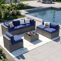 Aoxun Patio Furniture Sets, 7-Piece Outdoor Patio Furniture with Thick Cushions, Wicker Outdoor Conversation Set Sectional Sofa for Backyard, Poolside, Garden by Aoxun