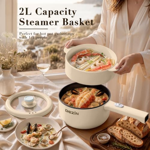 Dezin 2L Hot Pot Electric, Non-Stick Electric Pan, 700W Adjustable Power - Image 2