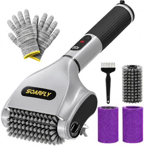 Electric Grill Brush, High-Torque 800 RPM Cordless Power BBQ Cleaner by SOARFLY