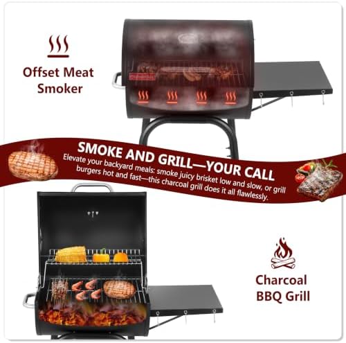Barrel Charcoal Grill, 388 Sq. In. Outdoor BBQ Grill - Image 4