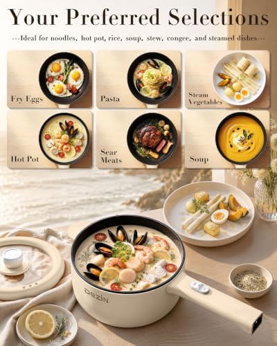 Dezin 2L Hot Pot Electric, Non-Stick Electric Pan, 700W Adjustable Power - Image 3