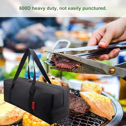 24" Grill Tool Organizer, BBQ Tool Storage Bag Heavy Duty Storage Bag Waterproof 600D Oxford, Folding Design Gift for Camping, Tailgates, Outdoor BBQ Parties (24" Lx8 Wx8 H) - Image 3