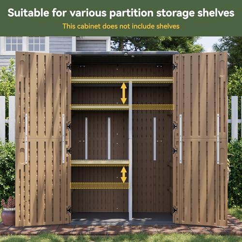 Aoxun Outdoor Storage Shed with Floor, 64 Cu.Ft Outdoor Storage Cabinet - Image 3
