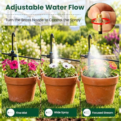 Bluepro 320FT Drip Irrigation System with Brass Splitter & Copper Nozzles - Image 4