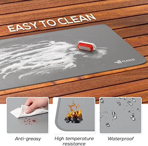 FLASLD Heavy-Duty Multi-Purpose Fireproof 24 X 42 inches Floor Mat for Indoor or Outdoor Use, Grill Pad for Fireplace, Kitchen Stove, CookTop and Hearth, Premium Deck and Patio Grill Mat, Gray - Image 5
