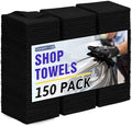 Microfiber Cleaning Cloth, 150 Pack Black Cleaning Rags Microfiber Towel Bulk Absorbent Lint-Free Wash Cloths, All-Purpose Towels for Cars, Shop, Automotive, Garage, Home & Kitchen by HOMERHYME
