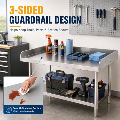 Stainless Steel Equipment Stand, 24 x 24 x 26 Inch Work Table - Image 5