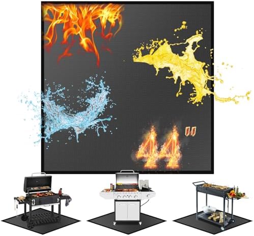 44" Square Fire Pit Mat & Under Grill Mat Fireproof by Youlvy