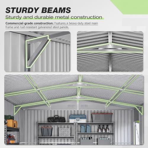Polar Aurora 12x20 FT Outdoor Storage Shed Black - Image 4