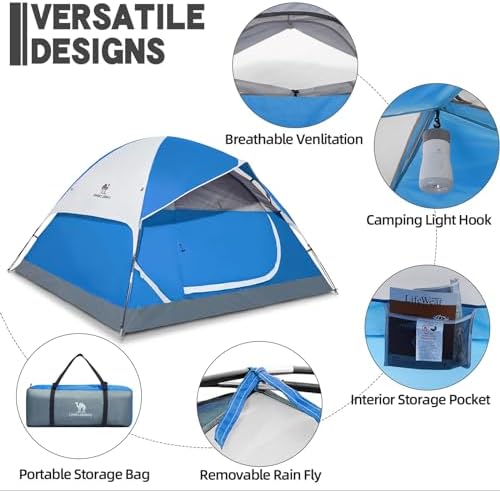 CAMEL CROWN Tents for Camping 2/3/4/5 Person Camping Dome Tent, Waterproof,Spacious, Lightweight Portable Backpacking Tent for Outdoor Camping/Hiking - Image 3