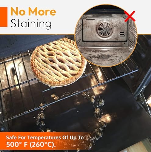 Oven Liners for Bottom of Oven - Thick Heavy Duty 17” x 25” 2 Pack Non-Stick Reusable Mats - BPA & PFOA Free Protector for Electric, Gas, Microwave & BBQ Grill Liner - Easy Clean & Heat Resistant - Image 5