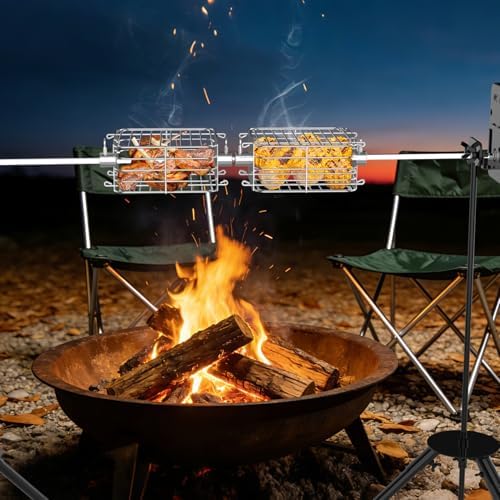 onlyfire Stainless Steel Rotisserie Basket Set BBQ Grilling Basket, 2pcs - Image 6