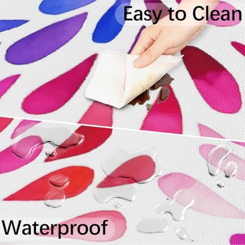 Colorful Fitted Round Tablecloth with Umbrella Hole and Zipper Spring or Summer Floral Outdoor Elastic Table Cloth 36"-44" Oil-Proof Waterproof Patio Table Cover for Picnic Party - Image 5