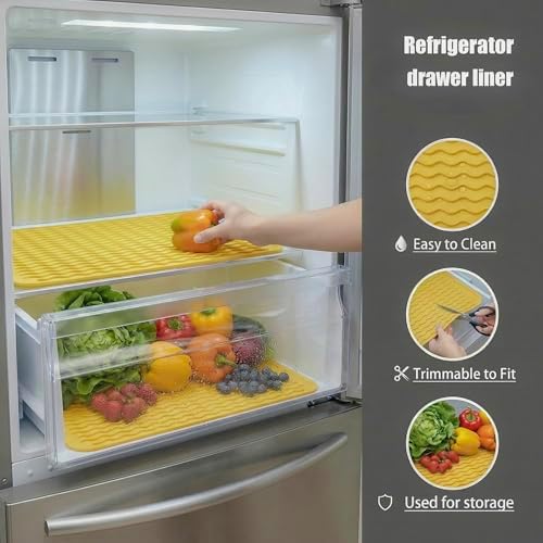 MicoYang Silicone Dish Drying Mat — Quick-Dry Ridges Counter & Sink Pad, Heat-Resistant Trivet to 450°F, Non-Slip & Dishwasher Safe, Roll-Up Storage, 18 Colors & 9 Sizes (Yellow, 16"×12") - Image 4