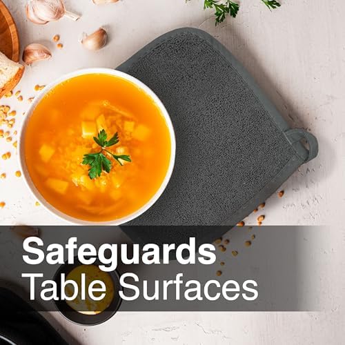 RITZ Terry Potholder & Hot Pad: Unparalleled Heat Resistant, Durable 100% Cotton – Ergonomically Designed for Optimal Grip – Easy-Care Machine Washable – 4-Pack, Graphite - Image 4