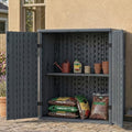 EHHLY Heavy Duty Small Storage Cabinet Outdoor Weatherproof, 14 Cuft Garage Storage Cabinet with 2 Adjustable Shelves, Lockable Kitchen Pantry Closer Organizer, 31Wx23Lx34H, Sage Grey by EHHLY