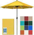 EliteShade USA 10-Year-Non-Fading 10ft Market Patio Umbrella, Commercial Grade Table Sun Umbrella with 80 Solar LED Lights, Crank Open, Windproof & UPF 50+ UV Protection for Garden, Deck, Pool, Backyard, No Tilt, Sunflower Yellow by EliteShade