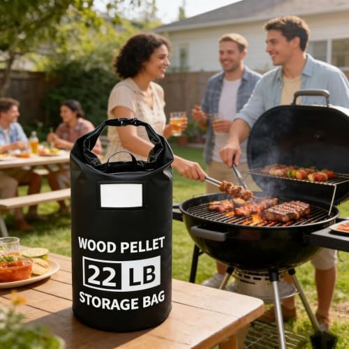 Wood Pellet Storage Charcoal Holder Bin with 22 Lbs Capacity - Image 3