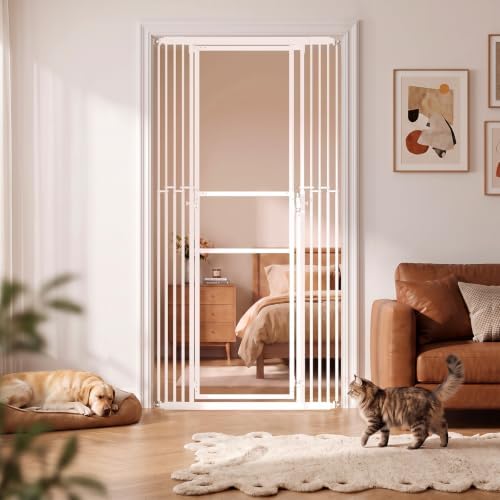 Extra Tall Cat Gate 49-87" Height Adjustable, Full Clear Acrylic Gate by GardnerPet