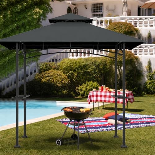 5' x 8' Grill Gazebo Replacement Top for L-GG001PST-F, Dark Gray - Image 5