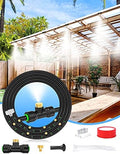 Lekit Misters for Outside Patio 27.5FT(8.4M)+8 Brass Mist Nozzles+a Brass Adapter(3/4") Detachable Outdoor misting Cooling System for Garden, Waterpark, Greenhouse, Backyard by Lekit