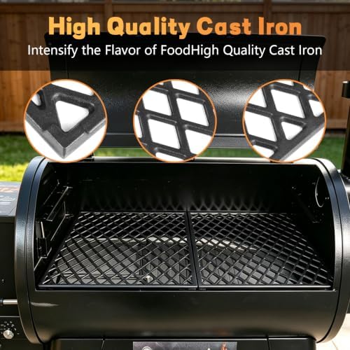 Cast Iron Grill Grates for Pit Boss 820/850 Series, 2 Pack Pit Boss Grill Grates Replacement Parts for PB820 PB820D PB820D3 PB820XL PB850PS2 PB850XL,Pro Series II 850,Navigator 850 Wood Pellet Grill - Image 4