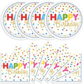 40Pcs Birthday Party Supplies Paper Plates and Napkins, Colorful Polka Dot Themed Dinner Plates Napkins Disposable Tableware Set for Birthday Party Decorations Serve 20 by Unknown