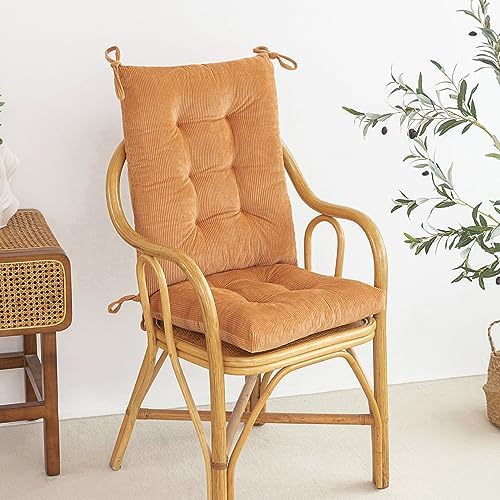 Outdoor Patio Cushion, Rocking Chair Cushion, Tufted Pads, Set of Upper and Lower with Ties Pack of 2 (2 Sets) - Back 20"×17", Seat 17"×17" (Khaki) - Image 6