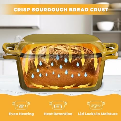 Oval Enameled Cast Iron Dutch Oven for Sourdough Bread Baking - Image 4