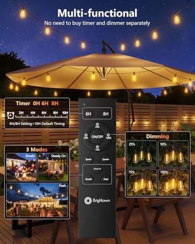 Brightown 38FT Solar String Lights Outdoor, 15+1 Shatterproof LED Lights - Image 5