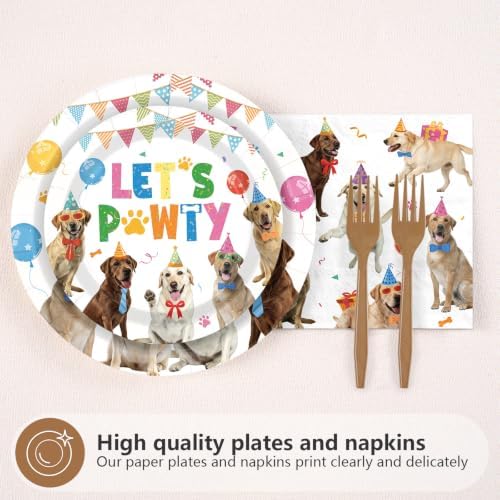 96 Pcs Dog Birthday Party Decoration for Kids, Serves 24 - Image 2
